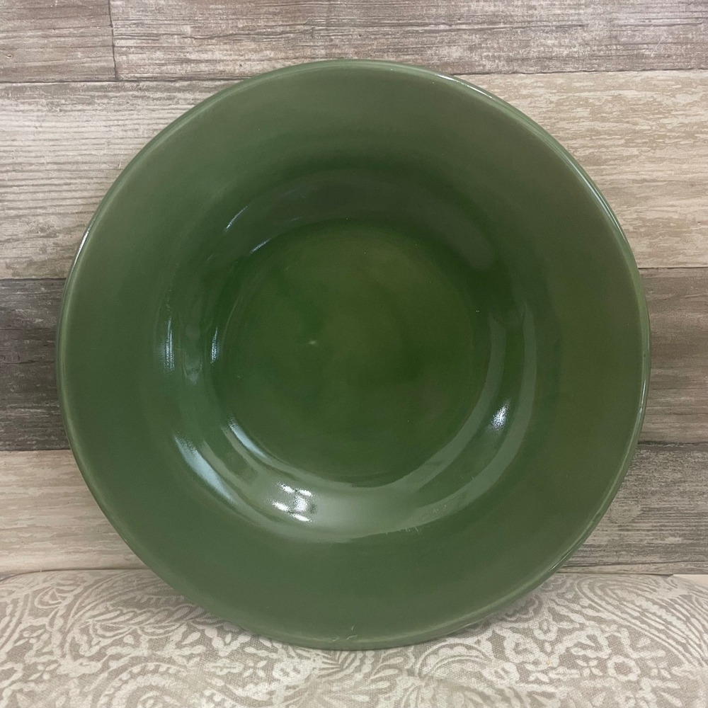 Pottery Barn Sausalito Green Plate Stoneware Made in Mexico 10"